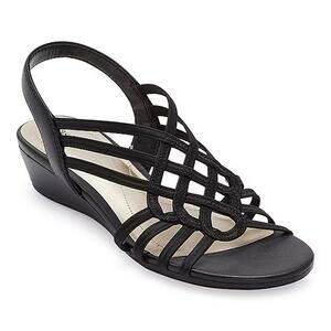 Women's East 5th Reno Slingback Wedge Sandals - Black - 11 - NWT
